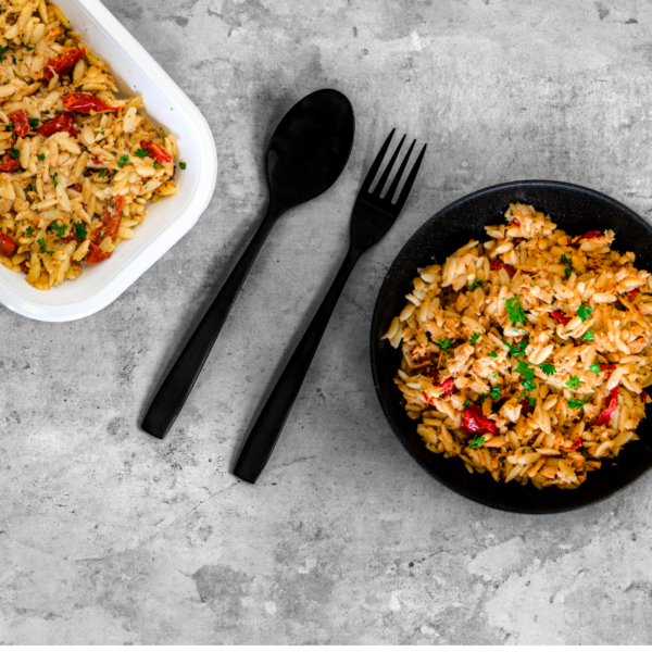 Creamy chicken and sun-dried tomato orzo