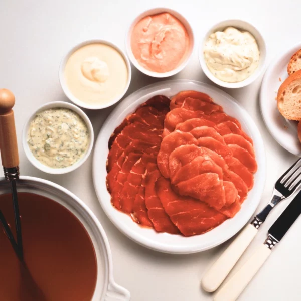 Viande à fondue de boeuf.