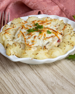 Gratinated Seafood Shells with Shrimp and Scallops